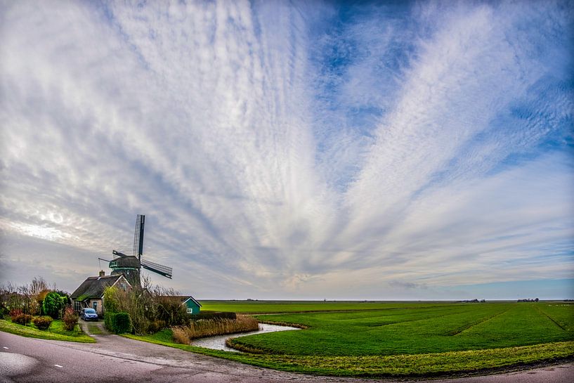 Noord Hollands landschap met molen  #2 von Arjen Schippers