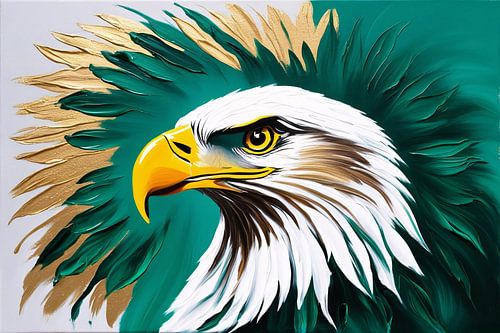 Dynamische adelaar met kleuren