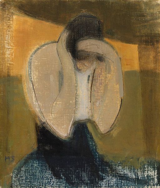 De zigeunervrouw; De Roma-vrouw, 1919, Helene Schjerfbeck van Meesterlijcke Meesters