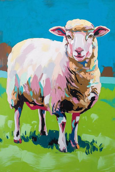 Colourful sheep painting Pop Art by Imperial Art House