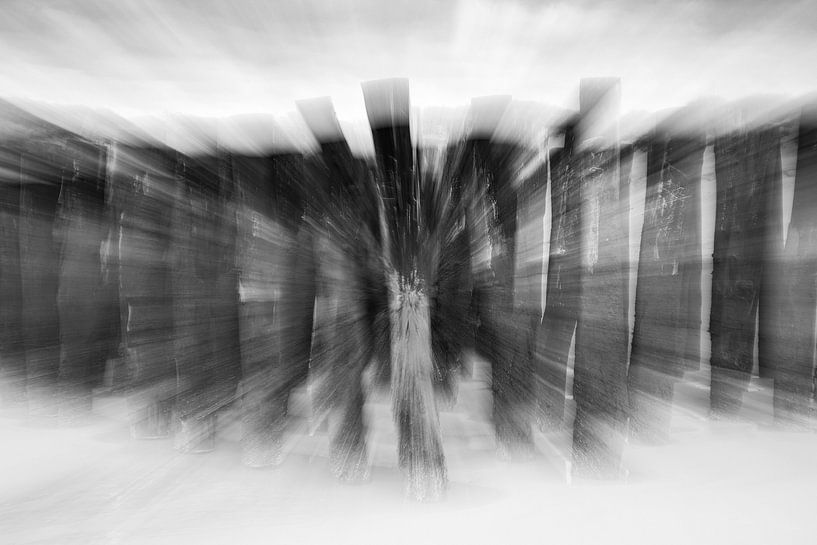 Black and white recording post row by Ronald Moolenaar