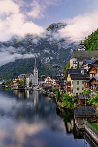Sonnenaufgang in Hallstatt, Östtereich
