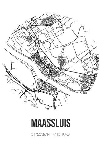 Maassluis (Süd-Holland) | Karte | Schwarz-Weiß