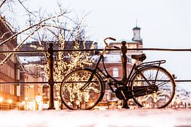 Leiden avond licht in de winter by Frans Nijssen