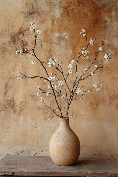 Ceramic vase with blossom branches by Imperial Art House