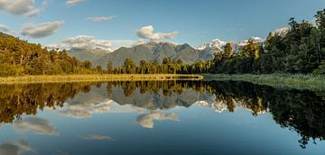 Reflection on Lake Matheson, NZ, New Zealand - Panorama by Pascal Sigrist - Landscape Photography