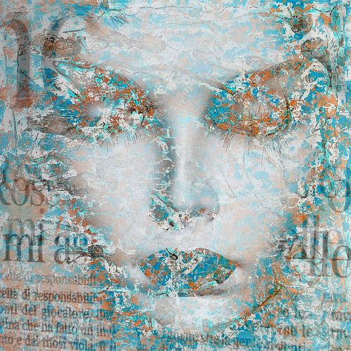 The woman with the italian words