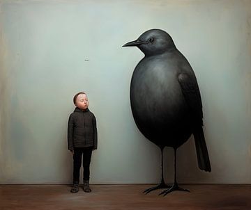 Vogel en Jongen 2 van Maarten Knops
