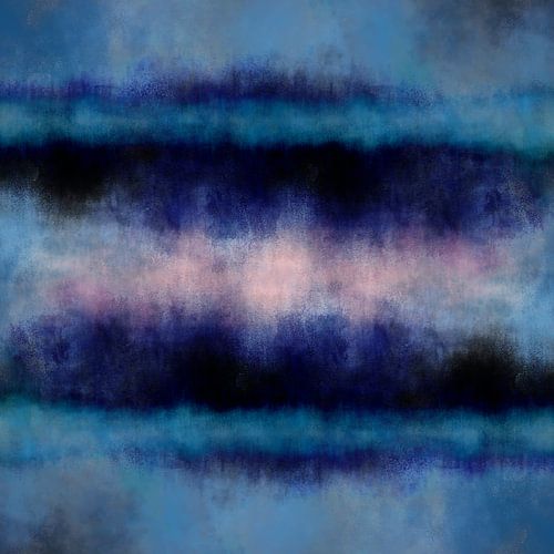 Paysage minimaliste abstrait et coloré aux couleurs pastel. Bleu, rose néon, noir