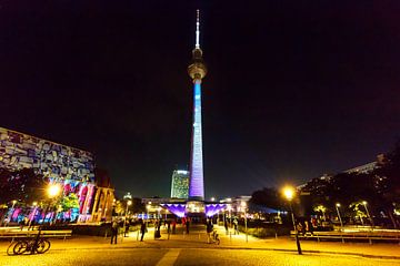Television tower Berlin with special lighting