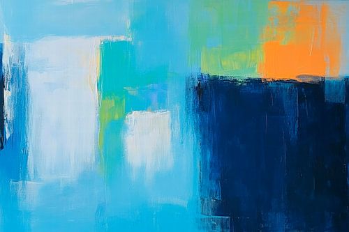 Blauwe abstractie - Zachte kleuren