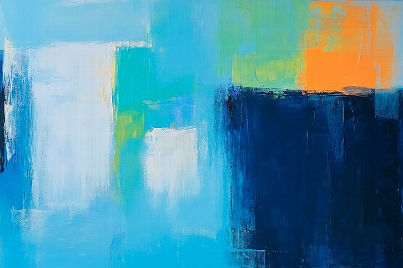 Blue abstraction - Soft colours by Poster Art Shop
