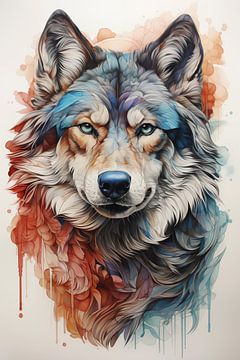Wolf sketch van AlexEyck AI Art