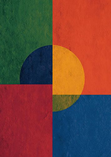 Geometric colour field with yellow oval