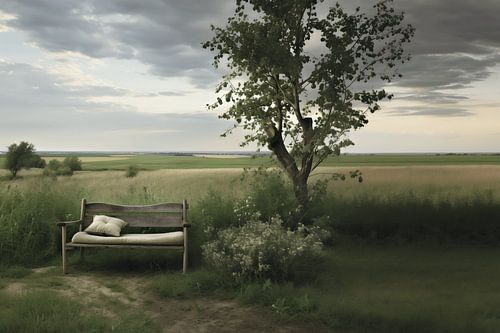 Vues d'ensemble : Banc dans le cœur vert