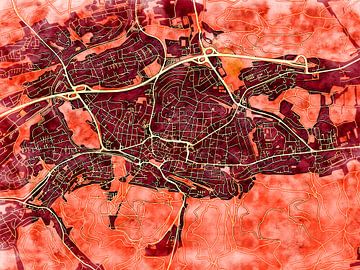 Kaart van Iserlohn in de stijl 'Amber Autumn' van Maporia