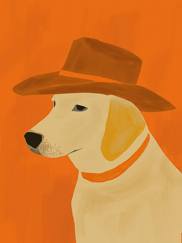 Un chien avec un chapeau