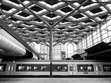 NS Station La Haye Central Noir et blanc sur Carel van der Lippe
