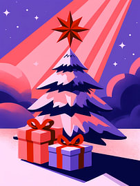 Winter Tree under a Radiant Pink Sky by Mosaic Dialogue