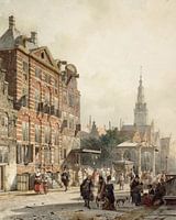 Schilderij Rembrandt - Huis bewoond geweest door Rembrandt van Rijn op de Jodenbreestraat te Amsterd