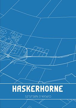 Blaupause | Karte | Haskerhorne (Fryslan) von Rezona