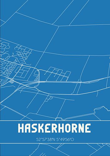 Blauwdruk | Landkaart | Haskerhorne (Fryslan)