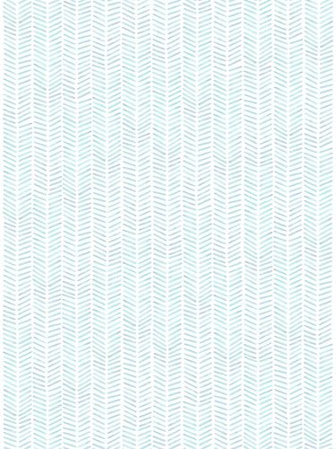 Fishbone wallpaper "Sea'' 25% (abstract watercolor painting stripes turquoise blue handmade bea