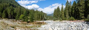 panorama of river bed with rocks in national park Hohe Tauern in Tirol van Jan Fritz