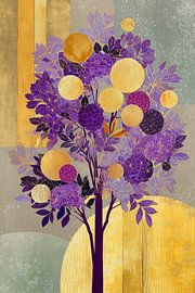 Arbre en violet et or