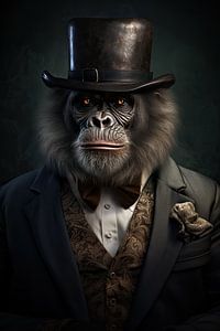 Monkey in fancy dress by Wall Wonder