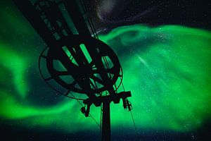 Fantastische Nordlichter auf der Skipiste