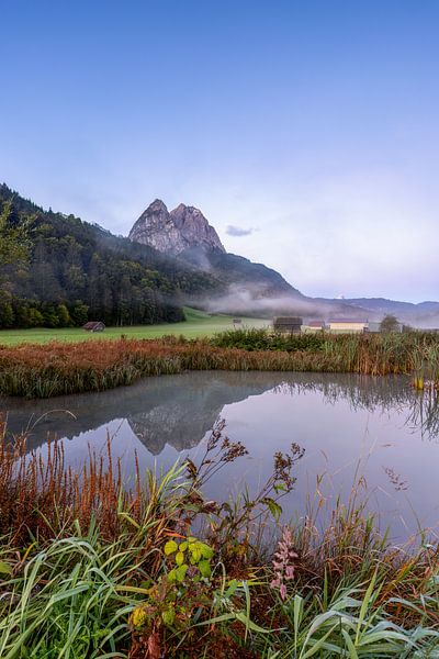 Blue hour with mountain reflection by Teresa Bauer