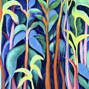 Plantes exotiques colorées de la forêt tropicale sur Anna Marie de Klerk