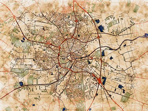 Kaart van Oldenburg in de stijl 'Serene Summer'