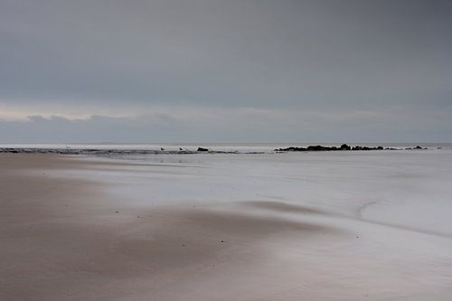 Sea view at low tide on the Blankenberg coast