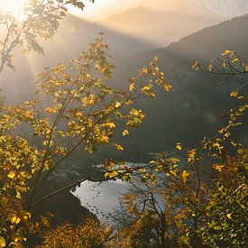 Herbstlicher Sonnenaufgang Schweiz von Jisca Lucia