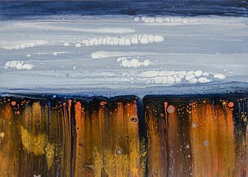 Coastline - Abstract, acrylic paint on canvas by Hannie Kassenaar