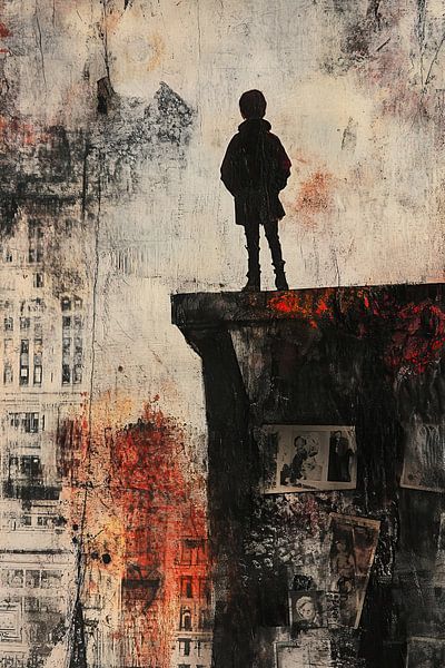 Boy High Above City by Eye catching paintings