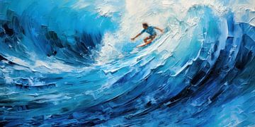 Surfer in einer riesigen Welle von ARTemberaubend