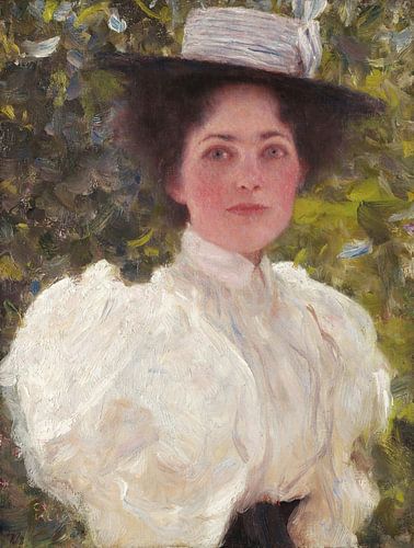 Meisje in de bladeren, Gustav Klimt - 1896