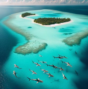 Maldives - requins - océan - paradis - subtropical - tropical sur Laura Nieuwenhuis Fotografie