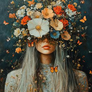 Frau mit Blumen