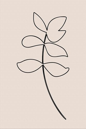 Japandi. Boho botanische plant op beige nr. 7