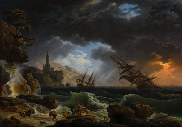 A shipwreck in stormy seas, Claude Joseph Vernet, ca by Atelier Liesjes