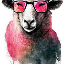 Sheep in pink by Felix Brönnimann