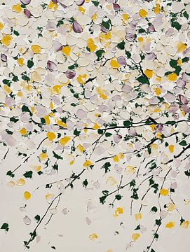 Soft Pastel Spring Petals Painting by IamHome Studio