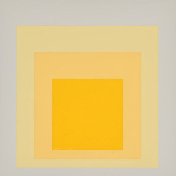 Josef Albers - Hommage an das Quadrat, grau, gelb, hohe Auflösung von Vivanne
