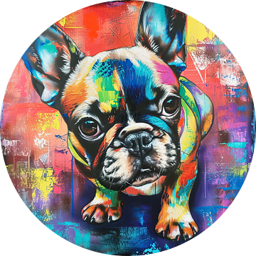 Bulldog Vol Kleur | Pop Art Bulldog van De Mooiste Kunst