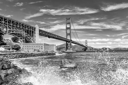 GOLDEN GATE BRIDGE Indruk van de kust | Monochroom