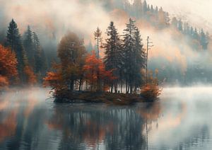 Herbstspiegelung im Wasser
